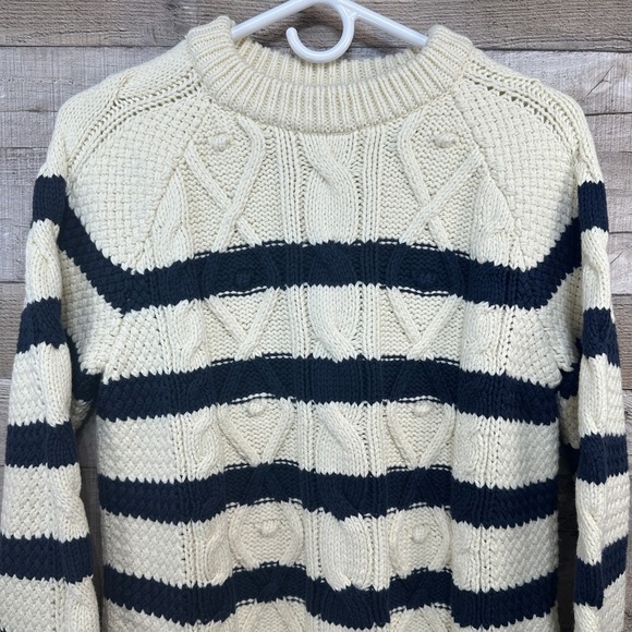 Vineyard Vines Womens XS Wool Blend Fisherman Crew Neck Cable Knit Sweater - Picture 2 of 6